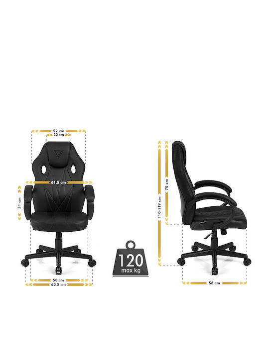 SENSE7 Prism Καρέκλα Gaming Δερματίνης Μαύρη