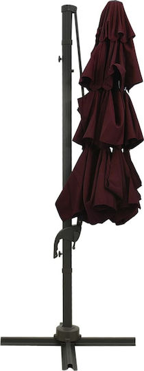 Umbrelă Suspendată Rotundă Din Aluminiu Burgundă Φ3xÎnălțime2.47m