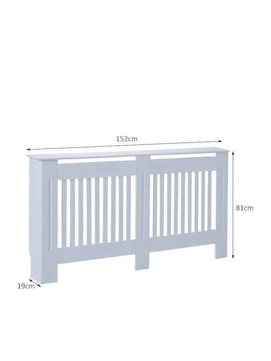 HomCom Heizkörperabdeckung aus MDF Weiß 152x19x81cm