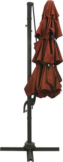 Hanging Circular Aluminum Parasol Terra Cotta Diameter 3m