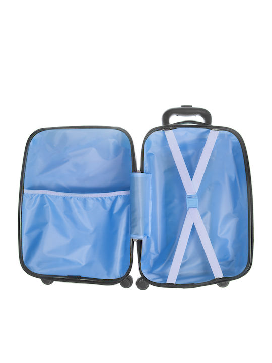 A2S Kids Soccer Ball Cabin Hard Suitcase Light Blue with 4 Wheels Height 45cm