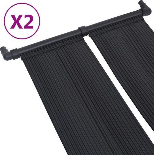 vidaXL Θερμαντικό Πάνελ Πισίνας 310x80εκ. Μαύρο 2τμχ