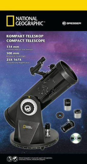 National Geographic 114/500 Compact Telescope Reflecting Telescope Suitable for Beginners