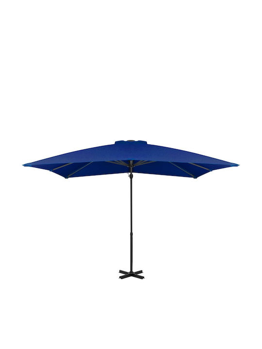 Hanging Square Aluminum Parasol Azur Blue 2.5x2.5xHeight 2.3m