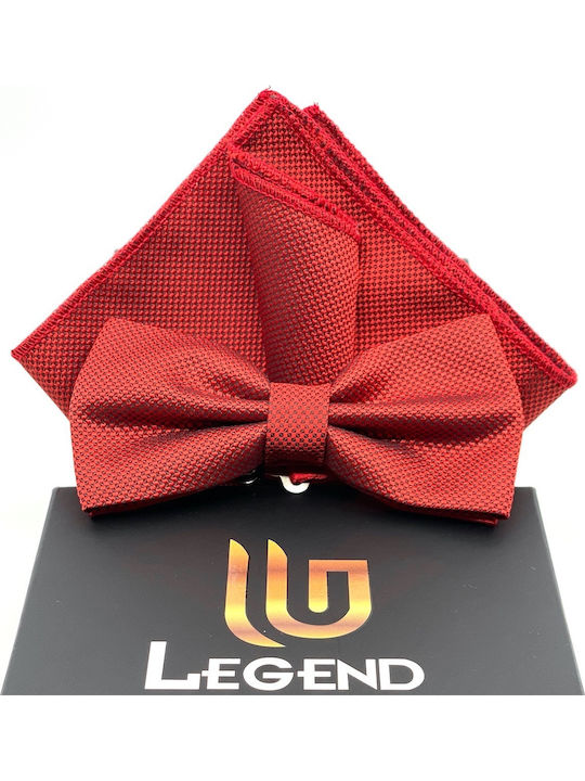 Legend Accessories Комплект Папионка с кърпа Legend Червен