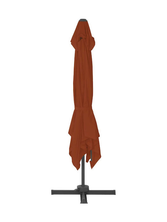Hängender Quadratischer Aluminium Gartenschirm Terra Cotta 4x3m