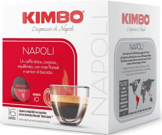 Kimbo Kapseln Espresso Napoli Kompatibel mit Maschine Dolce Gusto 16Mützen