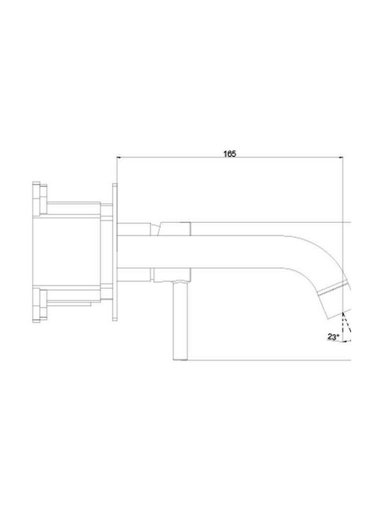 Interflex Pure Built-in Mixer & Spout Set for for Bathroom Sink 1 Exit Silver