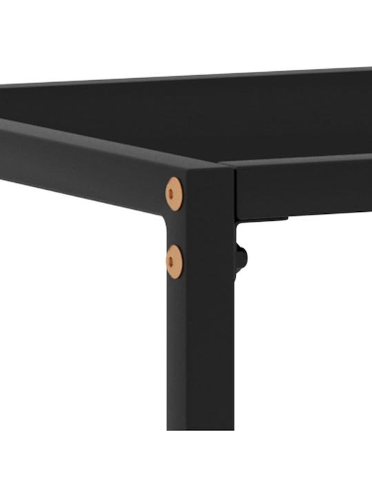 Consolă Metalică cu Suprafață din Sticlă Întuneric L80xL35xH75buc