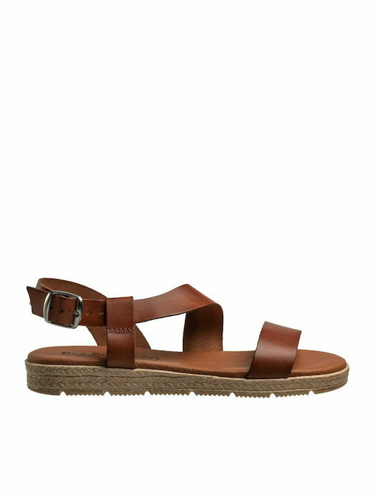 Eva Frutos 1107 Women's Flat Sandals In Tabac Brown Colour