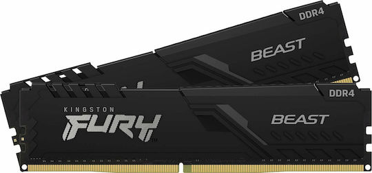 Kingston Fury Beast 32GB DDR4 RAM cu 2 module (2x16GB) și Viteză