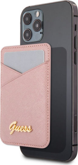 Guess MagSafe Калъф за карти Saffiano в Розов цвят