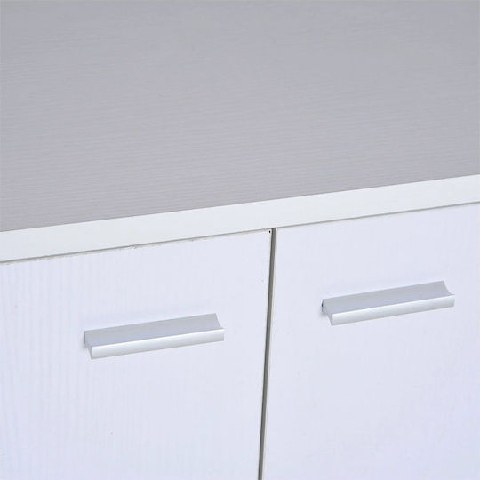 Cabinet de Birou cu roți Alb 60x35x65cm