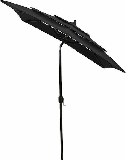 Profesională Umbrelă Rotundă Din aluminiu Negru Φ2m 313850