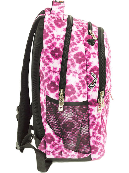 No Fear Tie Dye Girl School Bag Backpack Elementary, Elementary in Pink color 40lt