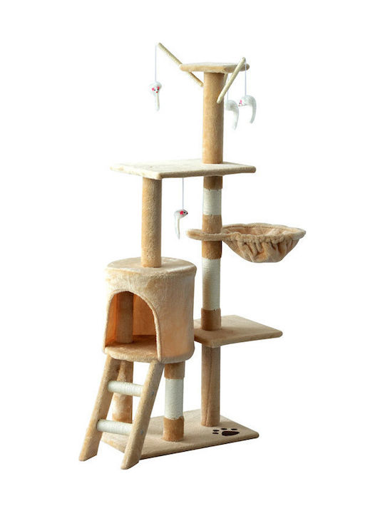 Pawhut Cat Scratching Post Cat Trees Beige 50x35x131cm. D30-166