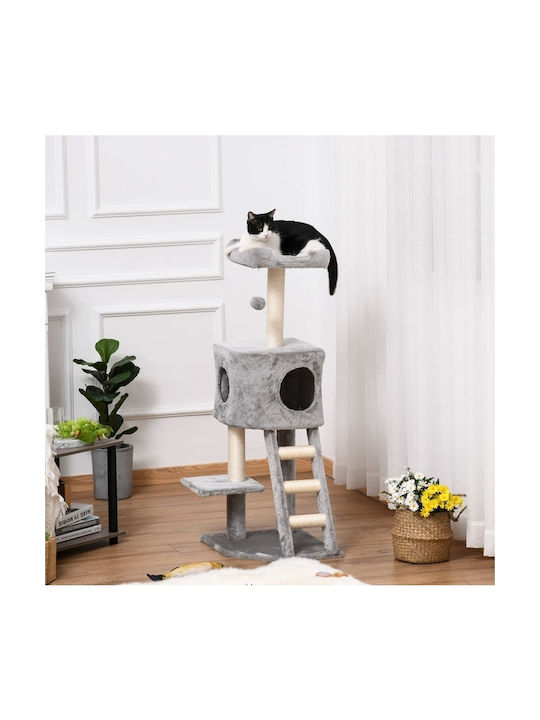 Pawhut Scratching Post Cat Trees Gray 3 levels 50x40x120cm
