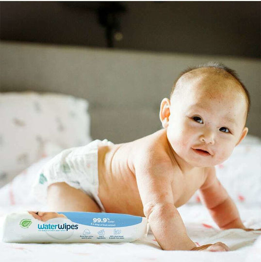 WaterWipes Υποαλλεργικά Μωρομάντηλα με 99.9% Νερό, χωρίς Άρωμα, Οινόπνευμα & Parabens 60τμχ