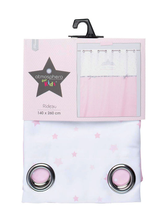 Atmosphera Kinder Vorhang Princess Bow mit Haken Rosa 126994A 140x260cm