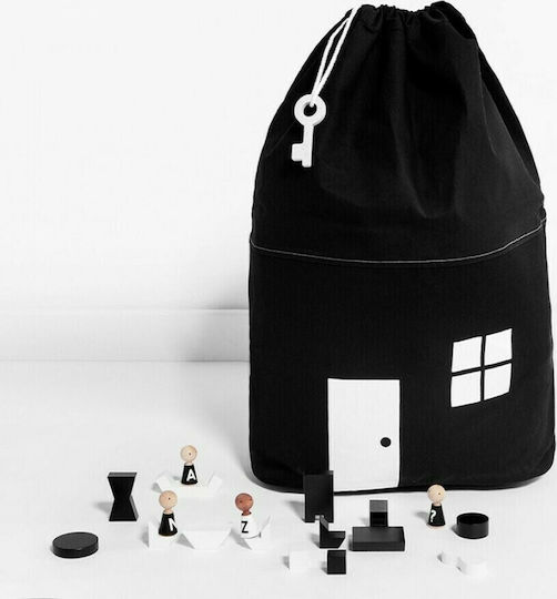 Fiko Children's Folding Storage Bag made of Fabric Little house Black 36x20x65cm 1pcs