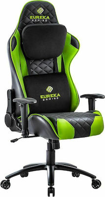 Eureka Ergonomic GX330-G Artificial Leather Gaming Chair with Adjustable Arms Black / Green