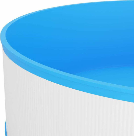 vidaXL Στρογγυλή Πισίνα PVC 7200lt Φουσκωτή 350x90εκ. Λευκή