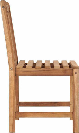 Καρέκλα Εξωτερικού Χώρου Ξύλινη Teak / Μπορντό με Μαξιλάρι 4τμχ 50x53x90εκ.