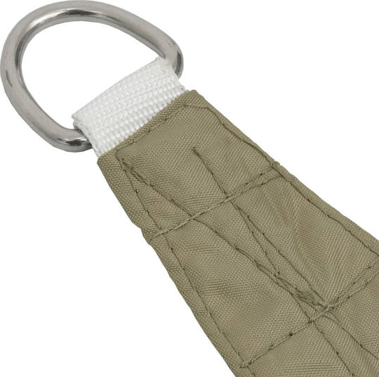 vidaXL Triangle Shade Sail Beige With Hoop & with PU Coating 5x7x7m made of Oxford fabric
