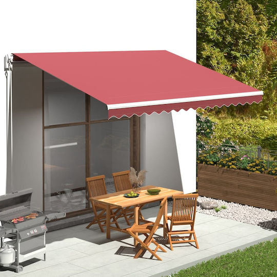 vidaXL Replacement Awning Burgundy with PU Coating 3x4.5m