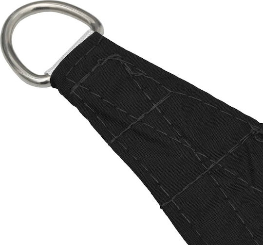 vidaXL Triangle Shade Sail Black With Hoop & with PU Coating 3x4x4m made of Oxford fabric