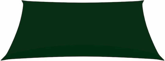 vidaXL Rectangular Shade Sail Green With Hoop & with PU Coating 4x6m Rectangle made of Oxford fabric