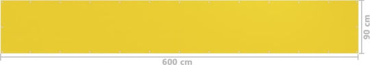 vidaXL Schattentrennwand Gelb Mit Hoop 0.9x6m 160gr/m² hergestellt aus HDPE