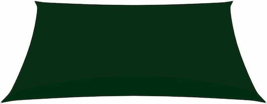 vidaXL Rectangular Shade Sail Green With Hoop & with PU Coating 3x5m Rectangle made of Oxford fabric