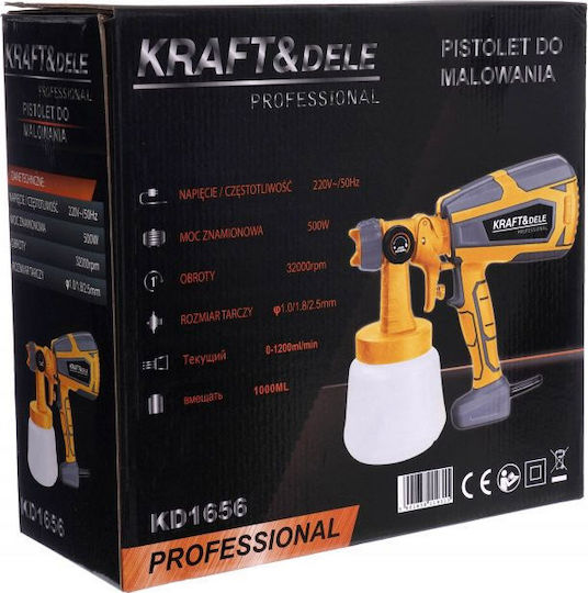 Kraft & Dele KD1656 Електрически боен пистолет 500W с капацитет 1лт