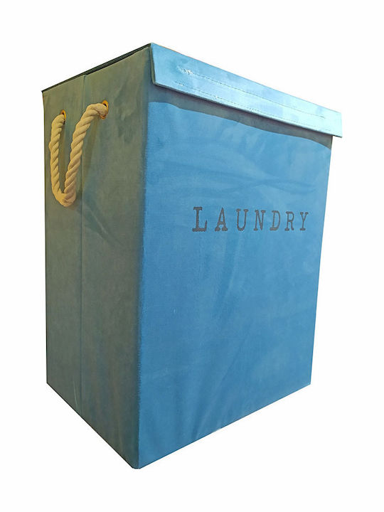 Chios Hellas Velvet 31545 Collapsible Fabric Laundry Basket with Lid 40x30x50cm Turquoise