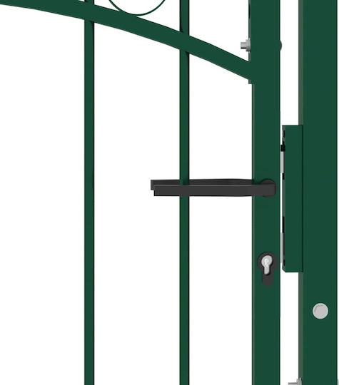 vidaXL Poartă de Gard din Metal cu Garduri în Culoarea Verde 1.0x1.0m