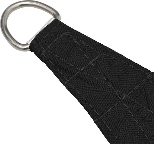 vidaXL Triangle Shade Sail Black With Hoop & with PU Coating 5x5x6m made of Oxford fabric