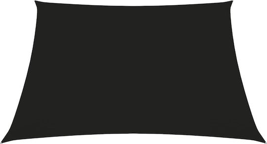 vidaXL Square Shade Sail Black With Hoop & with PU Coating 2.5x2.5m