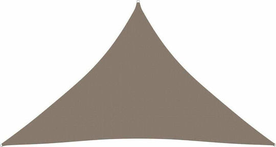 vidaXL Triangle Shade Sail Brown With Hoop & with PU Coating 4.5m made of Oxford fabric
