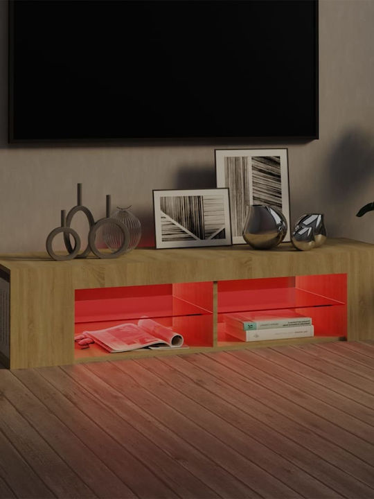TV-Ständer mit LED-Beleuchtung Sonoma Eiche M135xT39xH30cm