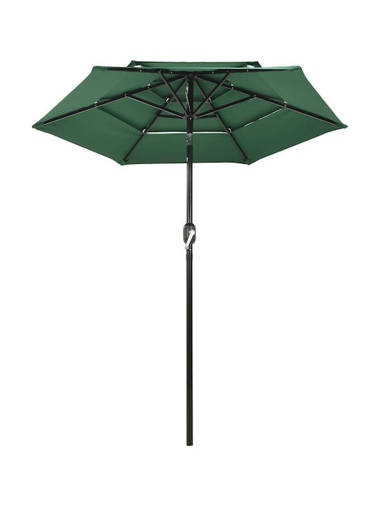 Ομπρέλα Δαπέδου Στρογγυλή Αλουμινίου Πράσινη Φ2m