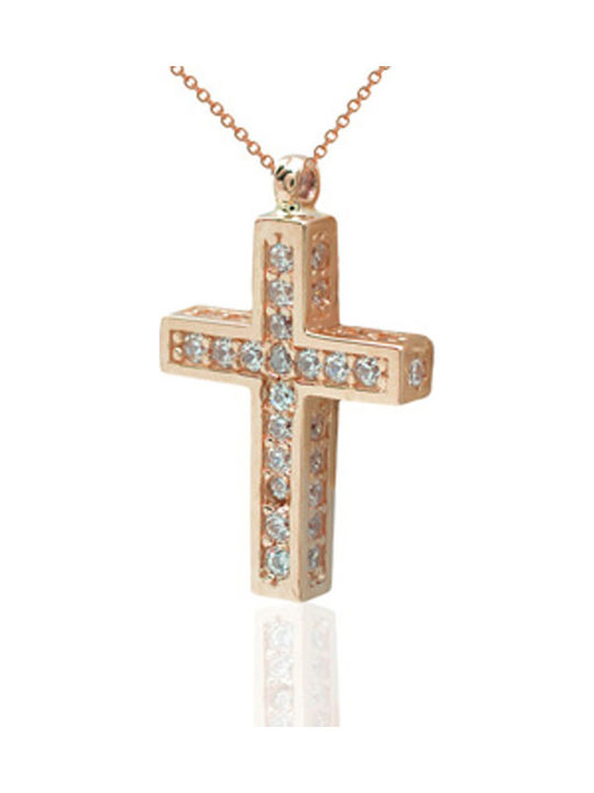 Women's Rose Gold Cross 14K with Chain