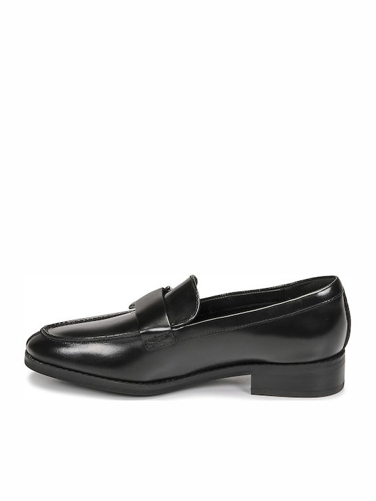 Ria Step Δερμάτινα Γυναικεία Loafers σε Μαύρο Χρώμα