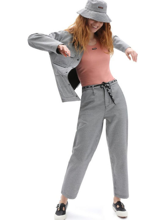 Well Suited Women's Fabric Trousers with Elastic Regular Fit Black