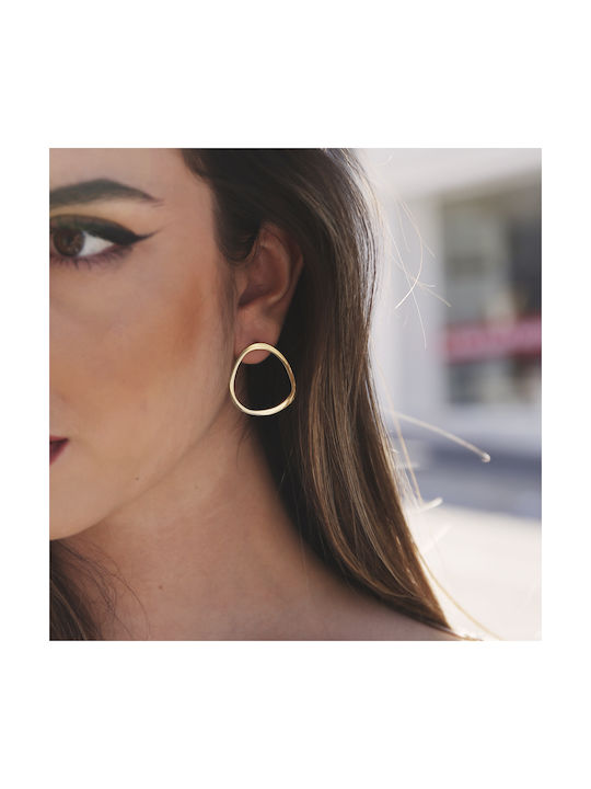 Oxzen Women's Gold Plated Steel Pendants Earrings for Ears