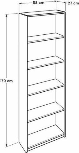 Bibliothek Max Yellow 58x23x170cm