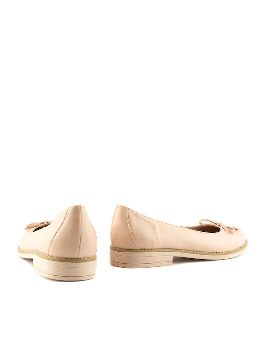 61-1 Lederne Damen Ballerinas Nude