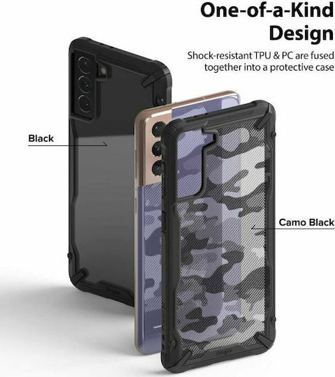 Ringke Fusion X Back Cover Πλαστικό Camo Black (Galaxy S21+ 5G)