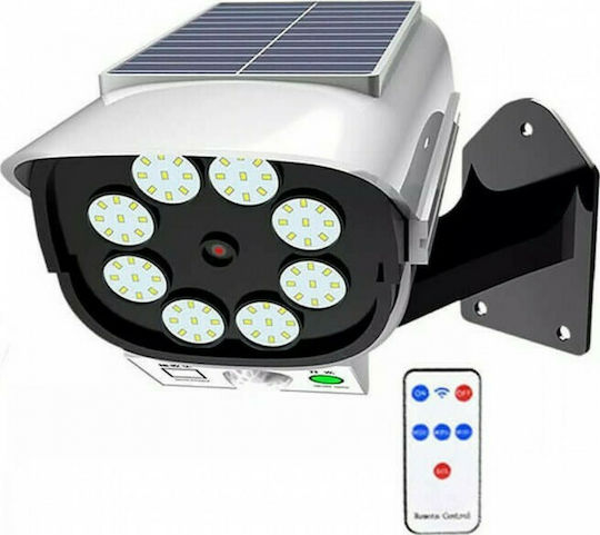 Solar Dummy Surveillance Bullet Camera with LED Lighting White