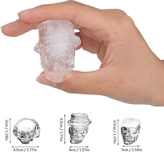 3D-Skull Eiswürfelform Schädel aus Silikon 6 Plätze Schwarz